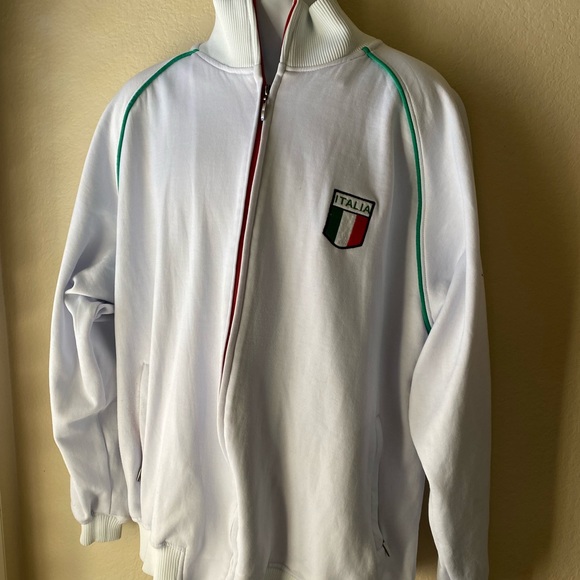Jackets & Coats Mens Italia Soccer Track Jacket White Green And Red